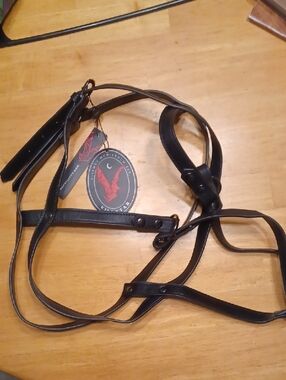 Killstar Black Leather Harness Suspenders Size XXL